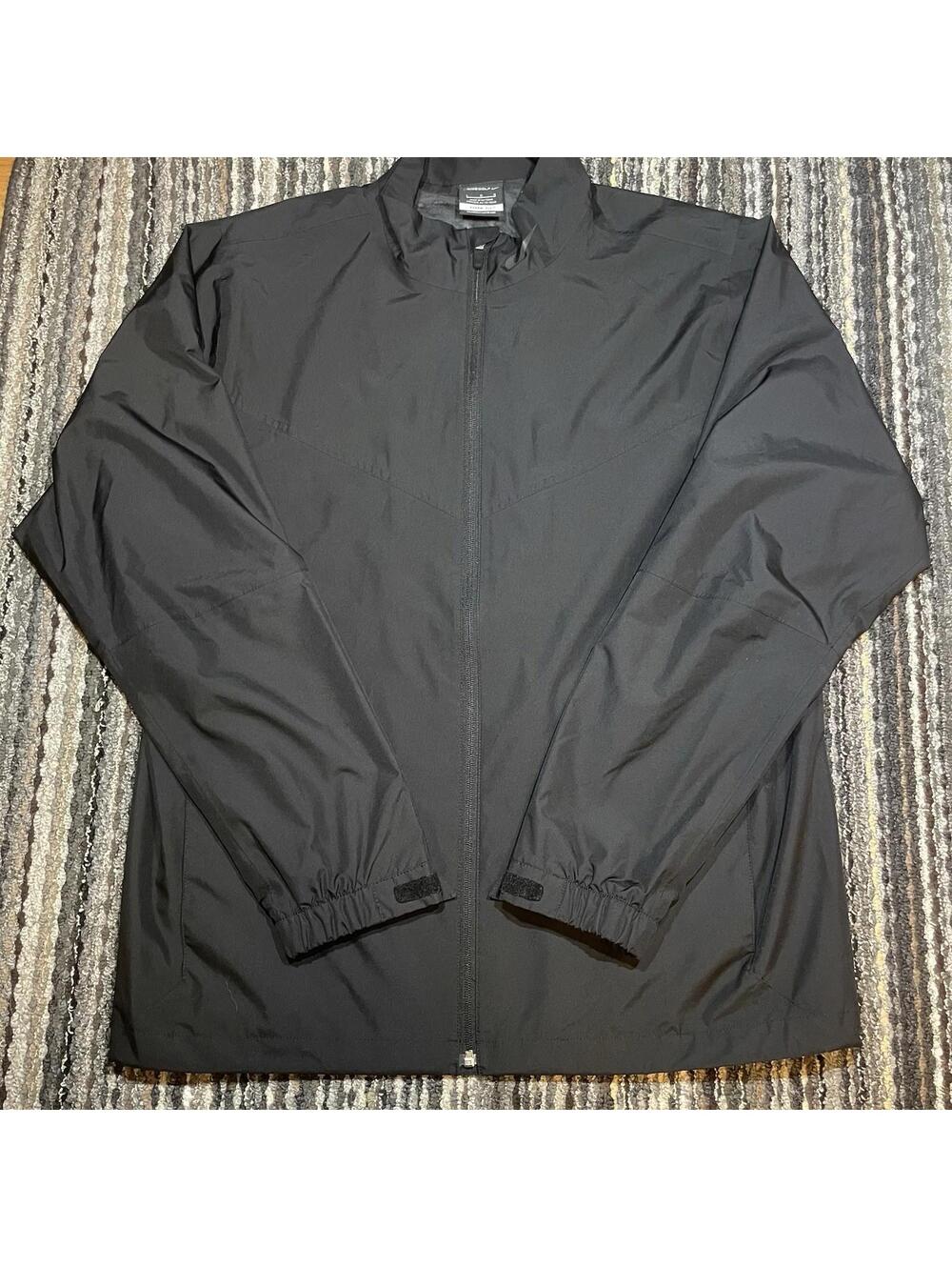 Nike Golf Storm Fit 10 Full Zip Jacket Windbreaker XL Black Tech Water Resistant